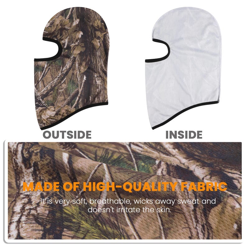 TAGVO Hunting Balaclava Face Mask, Windproof Camouflage Balaclava Tactical Hood Headwear, Helmets Liner for Adults Women and Men Elastic Universal Size - Image 2